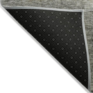 Homeroots 3' Blue Gold And Green Abstract Washable Area Rug - Perfect For Indoor And Outdoor Spaces, Durable Design 8' Round Polyester 603637