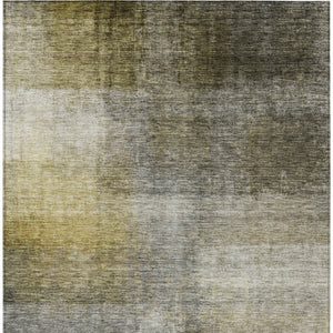 Homeroots 3' Blue Gold And Green Abstract Washable Area Rug - Perfect For Indoor And Outdoor Spaces, Durable Design 9' X 12' Polyester 603639