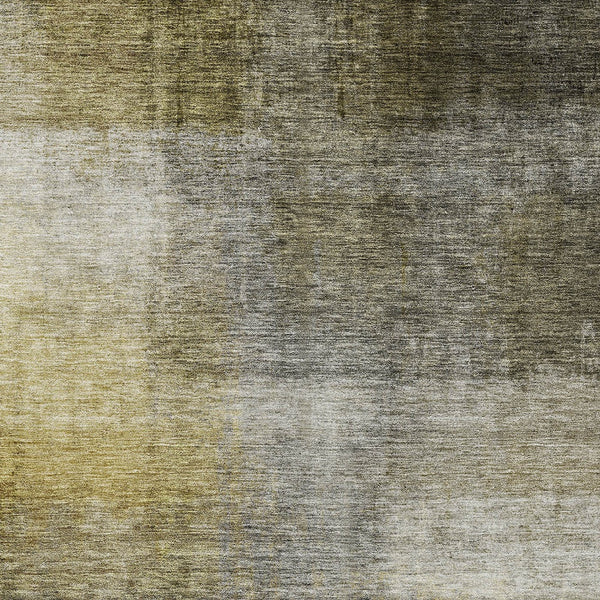 Homeroots 3' Blue Gold And Green Abstract Washable Area Rug - Perfect For Indoor And Outdoor Spaces, Durable Design 9' X 12' Polyester 603639