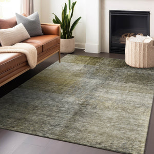 Homeroots 3' Blue Gold And Green Abstract Washable Area Rug - Perfect For Indoor And Outdoor Spaces, Durable Design 9' X 12' Polyester 603639