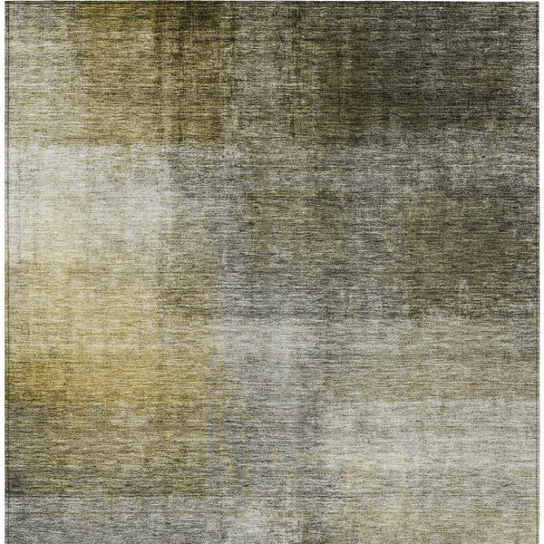 Homeroots 3' Blue Gold And Green Abstract Washable Area Rug - Perfect For Indoor And Outdoor Spaces, Durable Design 10' X 14' Polyester 603640