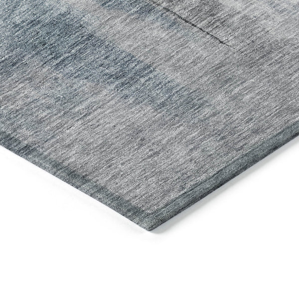 Homeroots 3' Blue Gray And Black Abstract Washable Area Rug For Indoor Outdoor Use – Durable And Stylish Design 8' Round Polyester 603643