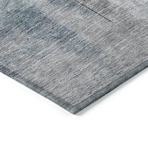 Homeroots 3' Blue Gray And Black Abstract Washable Area Rug For Indoor Outdoor Use – Durable And Stylish Design 9' X 12' Polyester 603645
