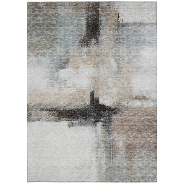 Homeroots 3' Blue Gray And Black Abstract Washable Area Rug For Indoor Outdoor Use – Durable And Stylish Design 3' X 5' Polyester 603647