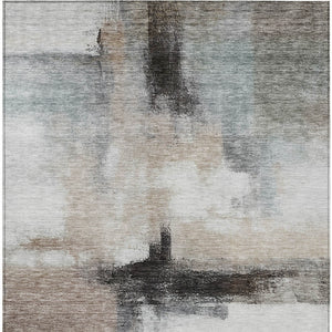 Homeroots 3' Blue Gray And Black Abstract Washable Area Rug For Indoor Outdoor Use – Durable And Stylish Design 3' X 5' Polyester 603647