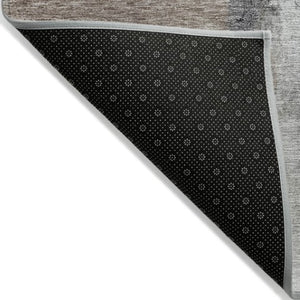 Homeroots 3' Blue Gray And Black Abstract Washable Area Rug For Indoor Outdoor Use – Durable And Stylish Design 8' X 10' Polyester 603650