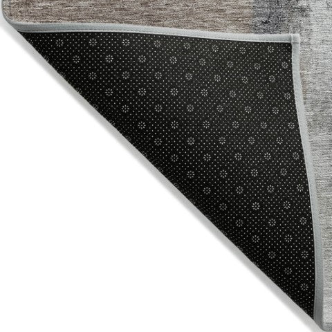 Homeroots 3' Blue Gray And Black Abstract Washable Area Rug For Indoor Outdoor Use – Durable And Stylish Design 8' X 10' Polyester 603650