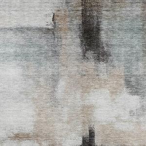 Homeroots 3' Blue Gray And Black Abstract Washable Area Rug For Indoor Outdoor Use – Durable And Stylish Design 8' X 10' Polyester 603650