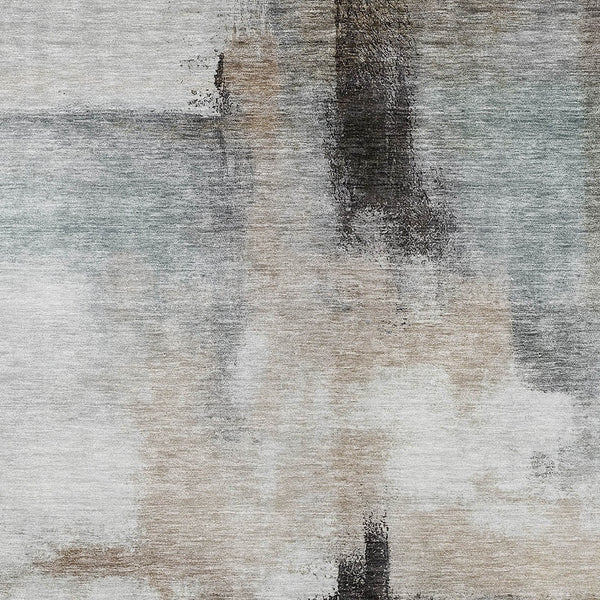 Homeroots 3' Blue Gray And Black Abstract Washable Area Rug For Indoor Outdoor Use – Durable And Stylish Design 8' X 10' Polyester 603650