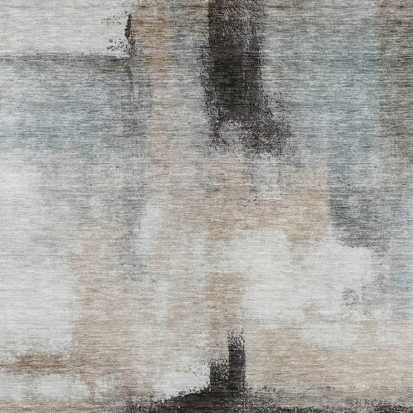 Homeroots 3' Blue Gray And Black Abstract Washable Area Rug For Indoor Outdoor Use – Durable And Stylish Design 9' X 12' Polyester 603651