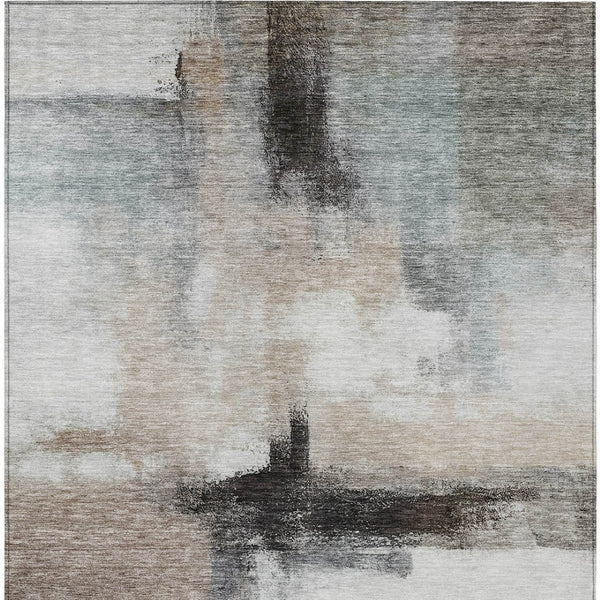 Homeroots 3' Blue Gray And Black Abstract Washable Area Rug For Indoor Outdoor Use – Durable And Stylish Design 10' X 14' Polyester 603652