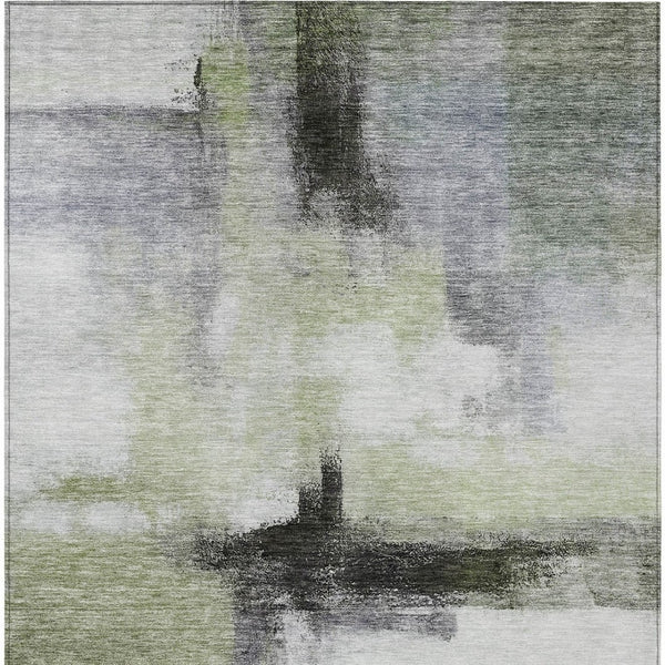 Homeroots 3' Blue Gray And Black Abstract Washable Area Rug For Indoor Outdoor Use – Durable And Stylish Design 5' X 8' Polyester 603654