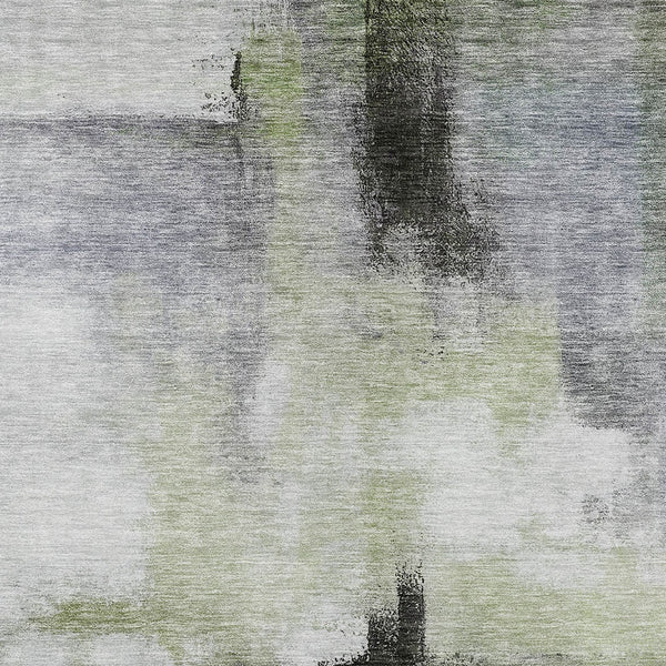 Homeroots 3' Blue Gray And Black Abstract Washable Area Rug For Indoor Outdoor Use – Durable And Stylish Design 5' X 8' Polyester 603654