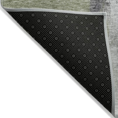 Homeroots 3' Blue Gray And Black Abstract Washable Area Rug For Indoor Outdoor Use – Durable And Stylish Design 8' X 10' Polyester 603656