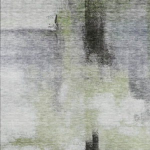 Homeroots 3' Blue Gray And Black Abstract Washable Area Rug For Indoor Outdoor Use – Durable And Stylish Design 8' X 10' Polyester 603656