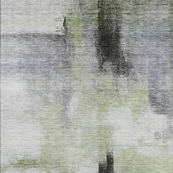 Homeroots 3' Blue Gray And Black Abstract Washable Area Rug For Indoor Outdoor Use – Durable And Stylish Design 8' X 10' Polyester 603656