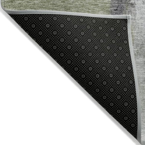 Homeroots 3' Blue Gray And Black Abstract Washable Area Rug For Indoor Outdoor Use – Durable And Stylish Design 9' X 12' Polyester 603657