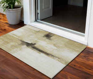 Homeroots 3' Blue Gray And Black Abstract Washable Area Rug For Indoor Outdoor Use – Durable And Stylish Design 3' X 5' Polyester 603659