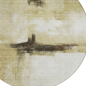 Homeroots 3' Blue Gray And Black Abstract Washable Area Rug For Indoor Outdoor Use – Durable And Stylish Design 8' Round Polyester 603661