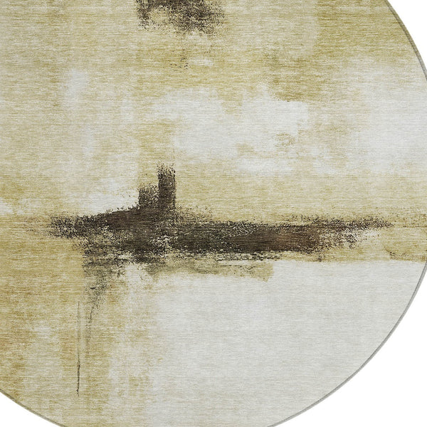 Homeroots 3' Blue Gray And Black Abstract Washable Area Rug For Indoor Outdoor Use – Durable And Stylish Design 8' Round Polyester 603661