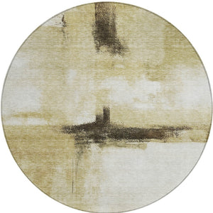 Homeroots 3' Blue Gray And Black Abstract Washable Area Rug For Indoor Outdoor Use – Durable And Stylish Design 8' Round Polyester 603661