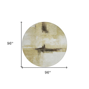 Homeroots 3' Blue Gray And Black Abstract Washable Area Rug For Indoor Outdoor Use – Durable And Stylish Design 8' Round Polyester 603661