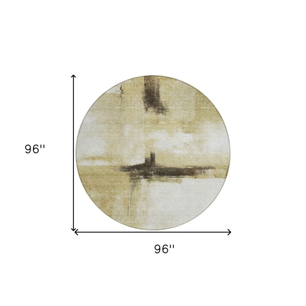 Homeroots 3' Blue Gray And Black Abstract Washable Area Rug For Indoor Outdoor Use – Durable And Stylish Design 8' Round Polyester 603661