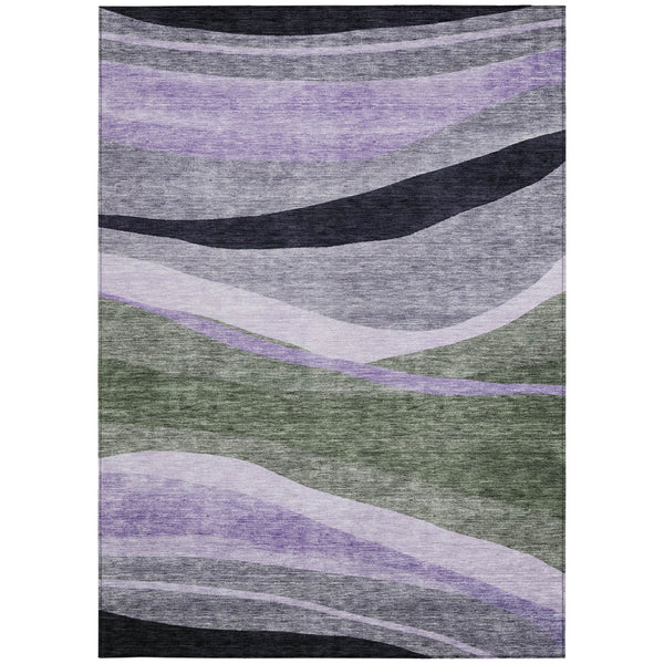 Homeroots 3' Abstract Artichoke Green And Black Area Rug - Washable, Durable, Stylish For Indoor Or Outdoor Use 3' X 5' Polyester 603665