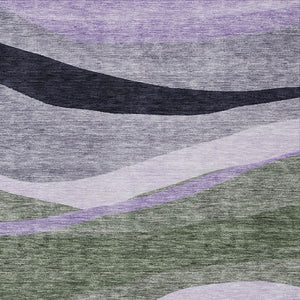 Homeroots 3' Abstract Artichoke Green And Black Area Rug - Washable, Durable, Stylish For Indoor Or Outdoor Use 3' X 5' Polyester 603665