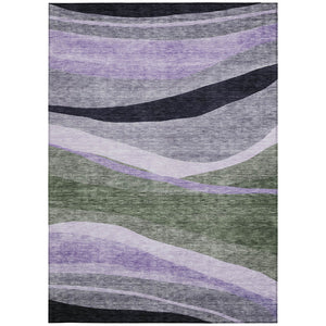 Homeroots 3' Abstract Artichoke Green And Black Area Rug - Washable, Durable, Stylish For Indoor Or Outdoor Use 9' X 12' Polyester 603669