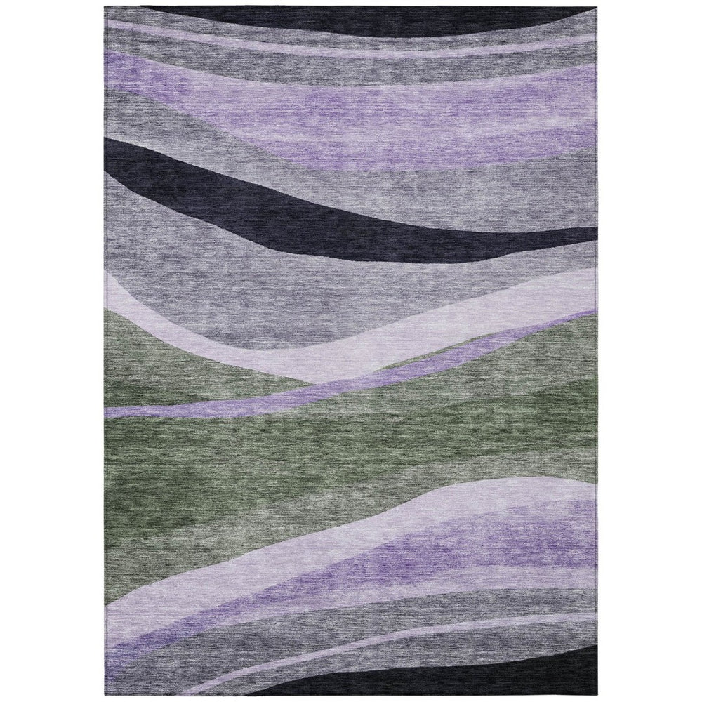 HomeRoots 9' X 12' Artichoke Green Abstract Indoor/Outdoor Rug – Stylish, Washable, and Durable for Any Space! 603669