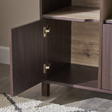 Christopher Knight Home® - Noble House - Nicholas 2-Shelf Walnut Finished Faux Wood Cabinet with Sanremo Oak Interior