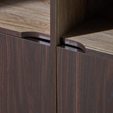 Christopher Knight Home® - Noble House - Nicholas 2-Shelf Walnut Finished Faux Wood Cabinet with Sanremo Oak Interior