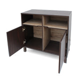 Christopher Knight Home® - Noble House - Nicholas 2-Shelf Walnut Finished Faux Wood Cabinet with Sanremo Oak Interior