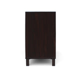 Christopher Knight Home® - Noble House - Nicholas 2-Shelf Walnut Finished Faux Wood Cabinet with Sanremo Oak Interior