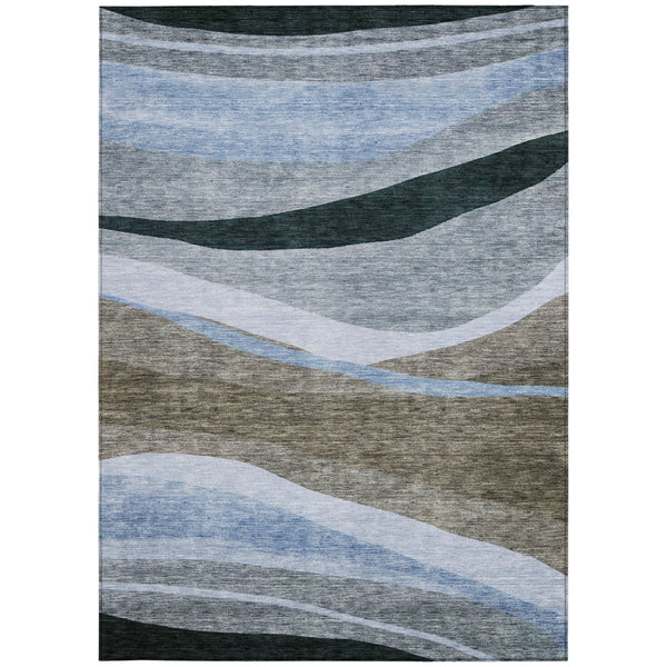 Homeroots 3' Abstract Artichoke Green And Black Area Rug - Washable, Durable, Stylish For Indoor Or Outdoor Use 9' X 12' Polyester 603675