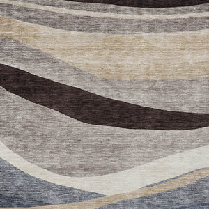 Homeroots 3' Abstract Artichoke Green And Black Area Rug - Washable, Durable, Stylish For Indoor Or Outdoor Use 3' X 5' Polyester 603677