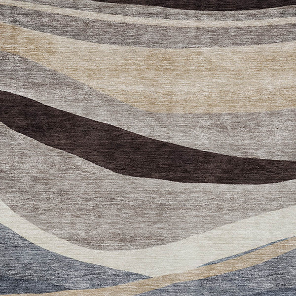 Homeroots 3' Abstract Artichoke Green And Black Area Rug - Washable, Durable, Stylish For Indoor Or Outdoor Use 3' X 5' Polyester 603677