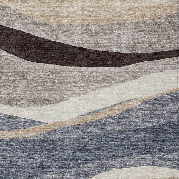 Homeroots 3' Abstract Artichoke Green And Black Area Rug - Washable, Durable, Stylish For Indoor Or Outdoor Use 5' X 8' Polyester 603678