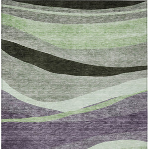 Homeroots 3' Abstract Artichoke Green And Black Area Rug - Washable, Durable, Stylish For Indoor Or Outdoor Use 9' X 12' Polyester 603687