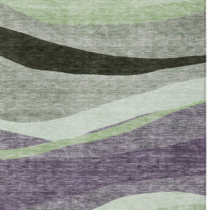 Homeroots 3' Abstract Artichoke Green And Black Area Rug - Washable, Durable, Stylish For Indoor Or Outdoor Use 10' X 14' Polyester 603688
