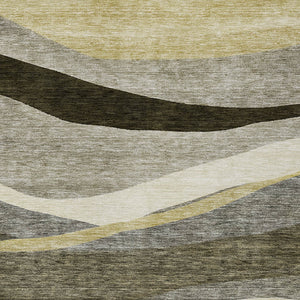 Homeroots 3' Abstract Artichoke Green And Black Area Rug - Washable, Durable, Stylish For Indoor Or Outdoor Use 9' X 12' Polyester 603693