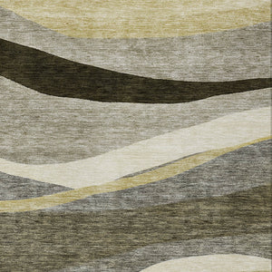 Homeroots 3' Abstract Artichoke Green And Black Area Rug - Washable, Durable, Stylish For Indoor Or Outdoor Use 10' X 14' Polyester 603694