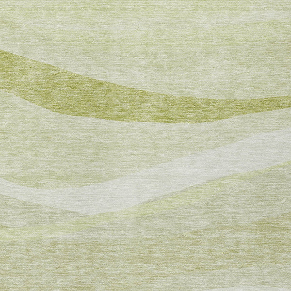 Homeroots 3' Artichoke Green And Ivory Abstract Washable Area Rug For Indoor And Outdoor Spaces, Durable Design 3' X 5' Polyester 603695