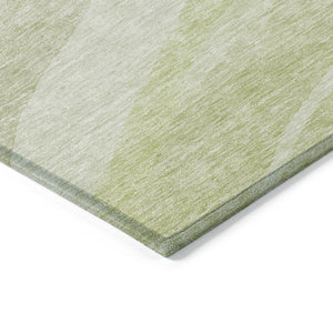 Homeroots 3' Artichoke Green And Ivory Abstract Washable Area Rug For Indoor And Outdoor Spaces, Durable Design 9' X 12' Polyester 603699