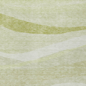 Homeroots 3' Artichoke Green And Ivory Abstract Washable Area Rug For Indoor And Outdoor Spaces, Durable Design 9' X 12' Polyester 603699