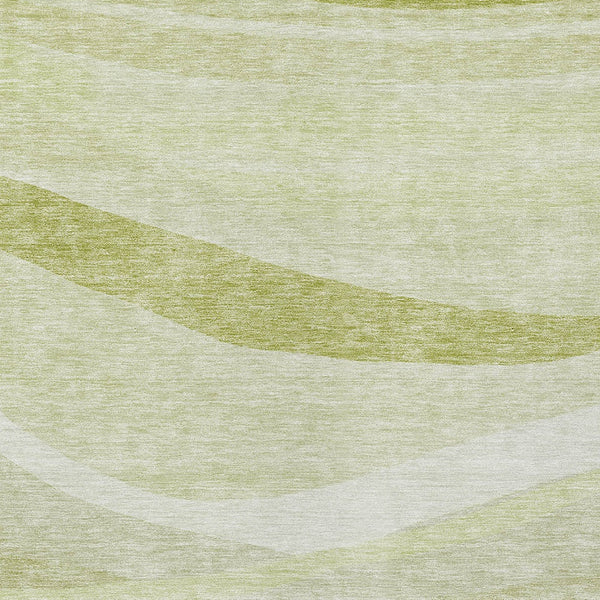 Homeroots 3' Artichoke Green And Ivory Abstract Washable Area Rug For Indoor And Outdoor Spaces, Durable Design 10' X 14' Polyester 603700