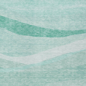 Homeroots 3' Artichoke Green And Ivory Abstract Washable Area Rug For Indoor And Outdoor Spaces, Durable Design 5' X 8' Polyester 603702