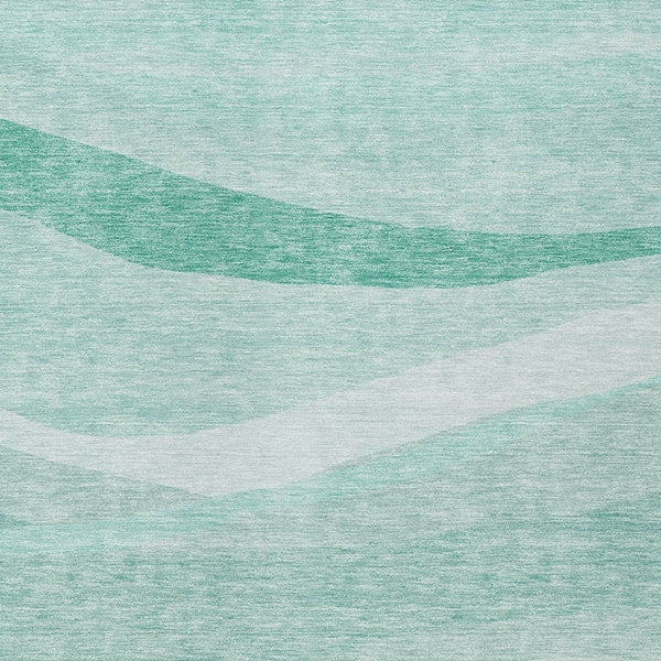 Homeroots 3' Artichoke Green And Ivory Abstract Washable Area Rug For Indoor And Outdoor Spaces, Durable Design 5' X 8' Polyester 603702