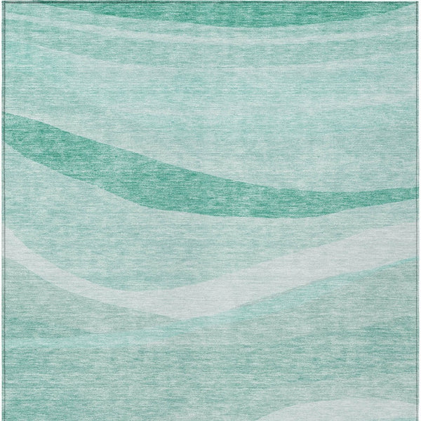 Homeroots 3' Artichoke Green And Ivory Abstract Washable Area Rug For Indoor And Outdoor Spaces, Durable Design 9' X 12' Polyester 603705